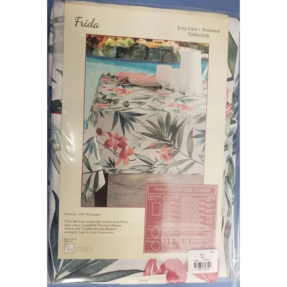 Textured Printed Fabric Tablecloth 60